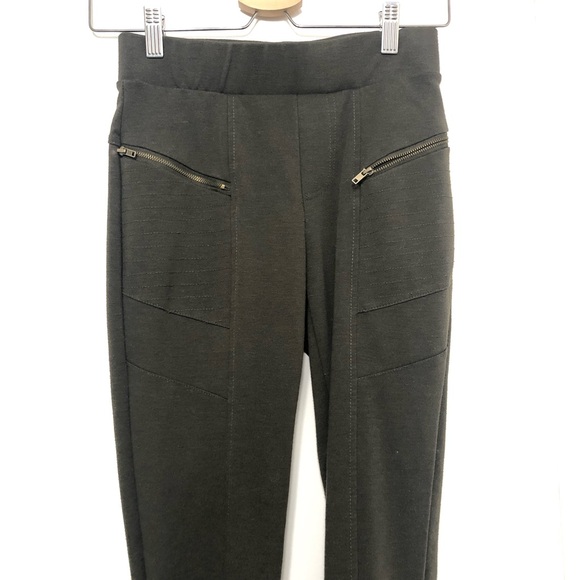 Dark green leggings with faux gold zipper, Size: small - Picture 7 of 7